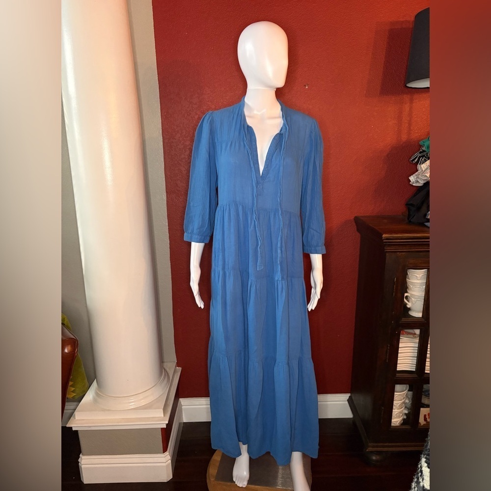 Honorine Long Giselle Cover Up in Color Royal Blue. Size S